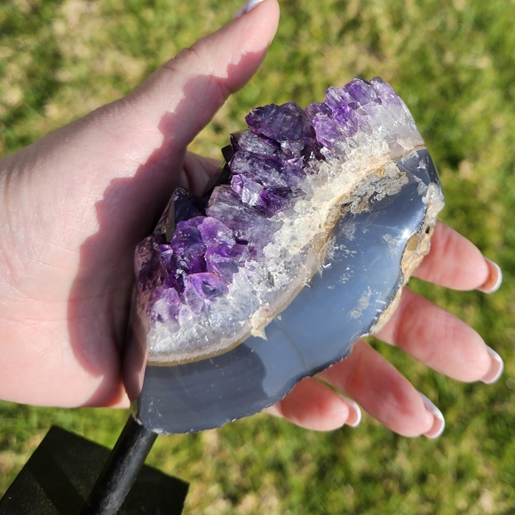 Raw Amethyst Cluster on Stand - Picture 5 of 6